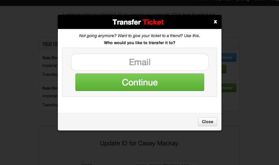 transfer your ticket online